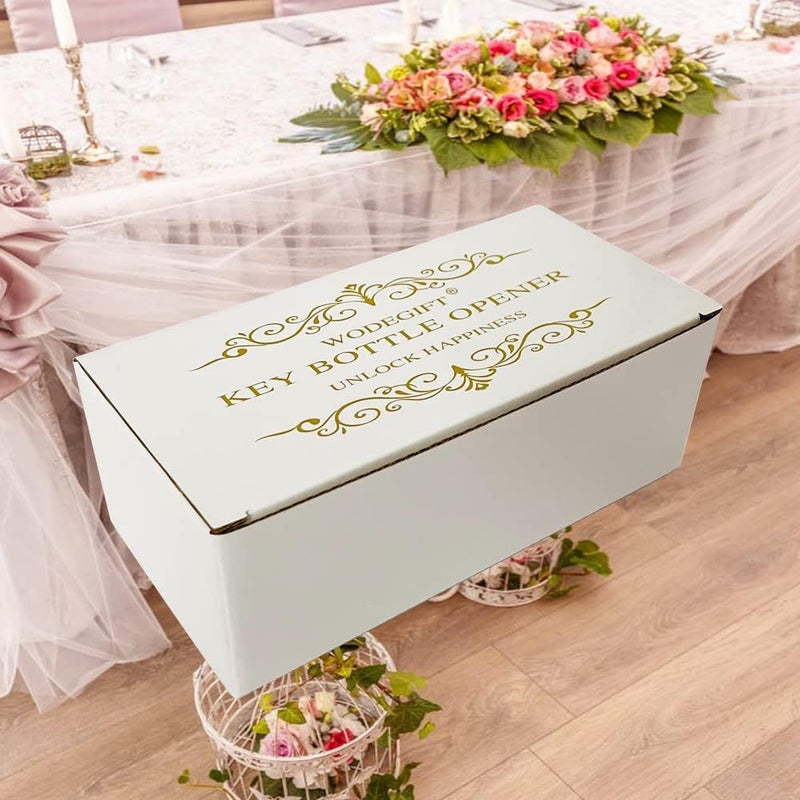 WODEGIFT 50pcs Vintage Skeleton Key Bottle Opener,Bridal Shower Favors,Wedding Favors Souvenir Gifts with Thank You Escort Tag and Key Chains (Silver,5 styles) - Image 3